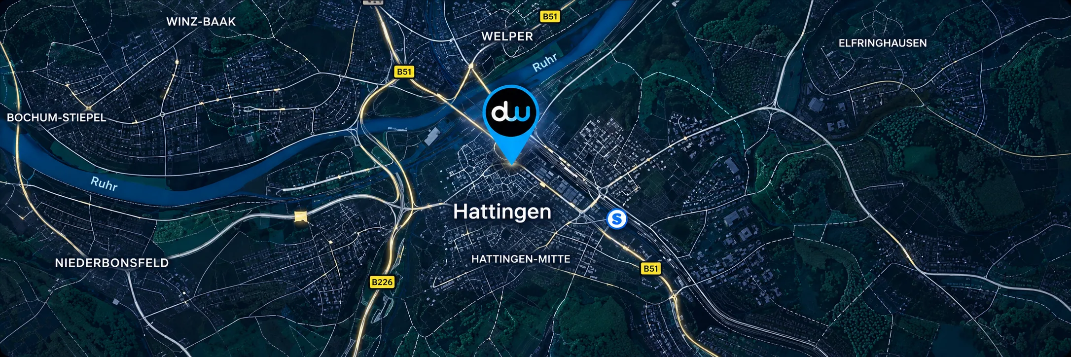 Standort von DW Mediengestaltung in Hattingen